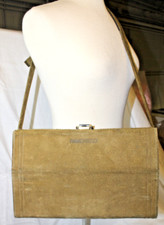 Vtg Ranchero Camera Case Top Grain Cowhide Suede Leather Large Bag Made in USA