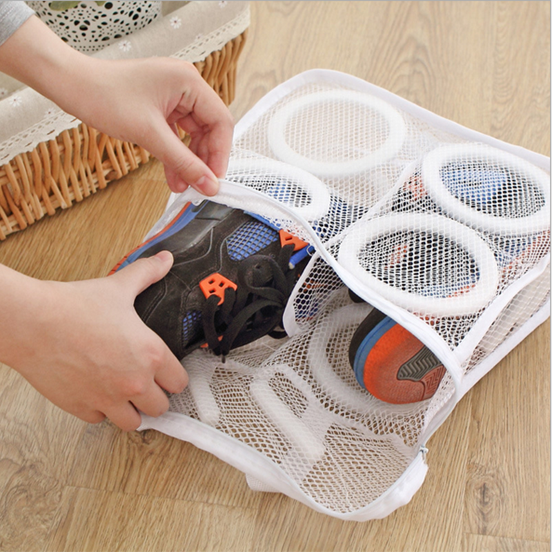 Portable Mesh Laundry Bag Washing Machine Shoes Bags Travel Storage Bags Portabl
