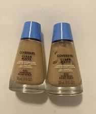 Lot Of 2 COVERGIRL Clean Matte Liquid Foundation Sand Beige 553