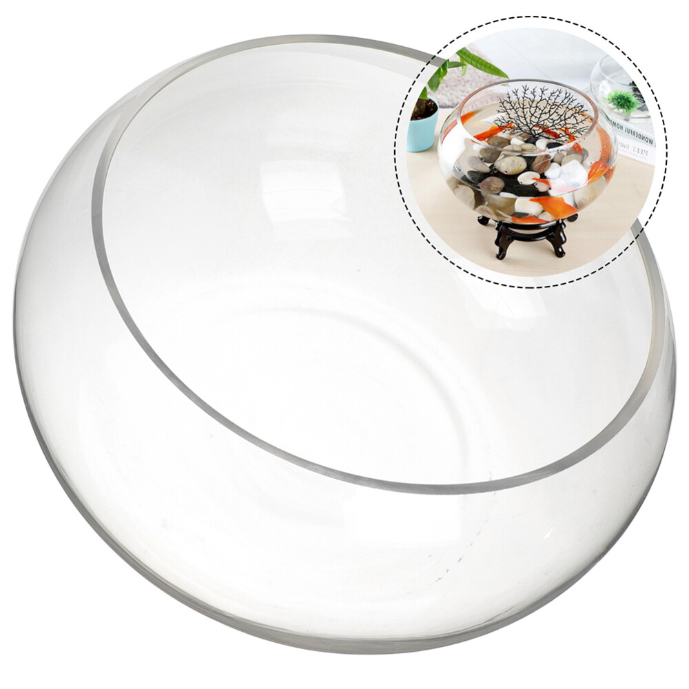 Clear Glass Round Terrarium Bowl for Office Plants or Small Fish