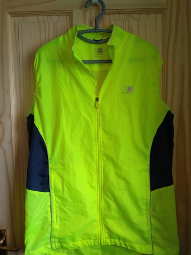 KARRIMOR Run mens full zip Gilet running jacket Large luminous yellow