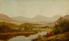  oil painting 100% handpainted on canvas "Farm Along the River Valley"