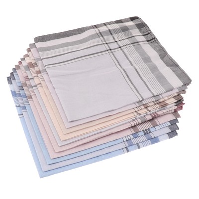 10Pcs 38x38cm Mens Vintage Pocket Hanky Cotton Handkerchief Square Handkerchiefs