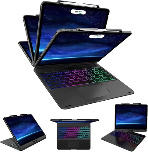 Touchpad Backlit Keyboard Case For iPad 7/8/9th/10th Gen Air 3 4 5 Pro 11" 12.9" - Picture 2 of 43