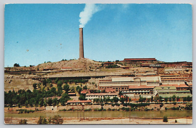 Anaconda Copper Mining Smelter Stack Complex Great Falls MT c1960s Postcard D2
