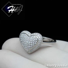 WOMEN SOLID 925 STERLING SILVER CZ HEART SHAPE ENGAGEMENT RING SIZE 5-10*SR103