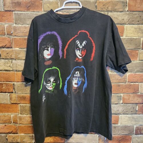 KISS Custom 1974 Paul Stanley Bandit Makeup Group Photo Tour Shirt -  ReproTees - The Home of Vintage Retro and Custom T-Shirts!