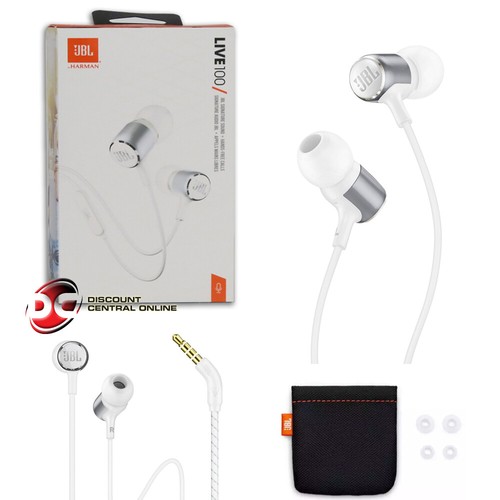 JBL LIVE 100 SIGNATURE SOUND WIRED EARPHONES IN-EAR HEADPHONES (WHITE) |  eBay