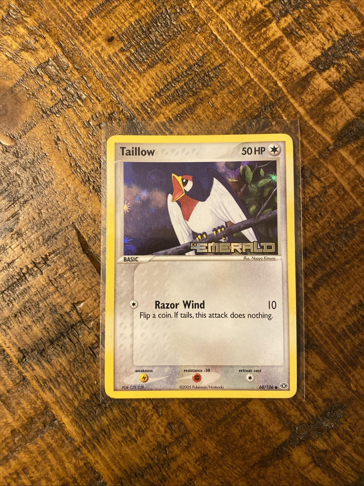 Taillow 68/106 EX Emerald Pokemon Card Reverse Holo Foil Stamped 2005