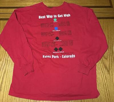 Vintage Hanes Estes Park Colorado Red Long Sleeve Best Way To Get High Size XL
