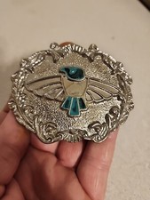 Southwestern Thunderbird Silver Tone Belt Buckle