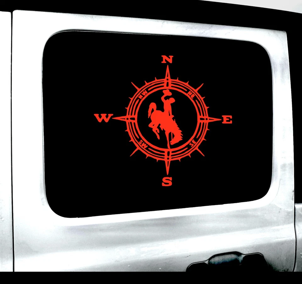 Calcomanía de vinilo COMPASS COWBOY BRONCO - Pegatina para parachoques ventana de pared Jeep coche camión Foto 4 de 4