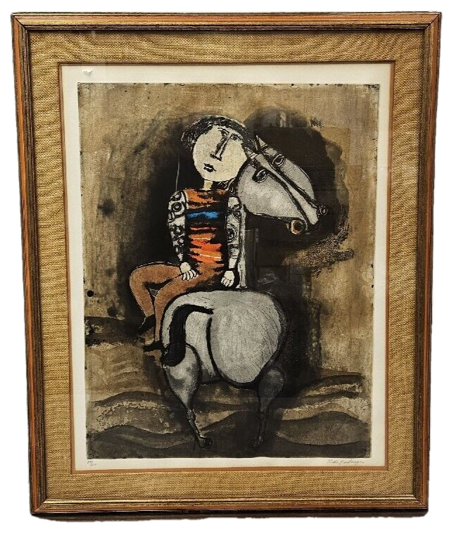 Graciela Rodo Boulanger Etching, Boy On Horse, Hand Signed