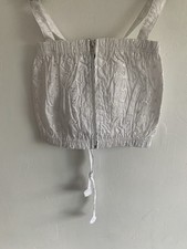 White Broderie Ruched Front Bandeau Bralet Size - 6