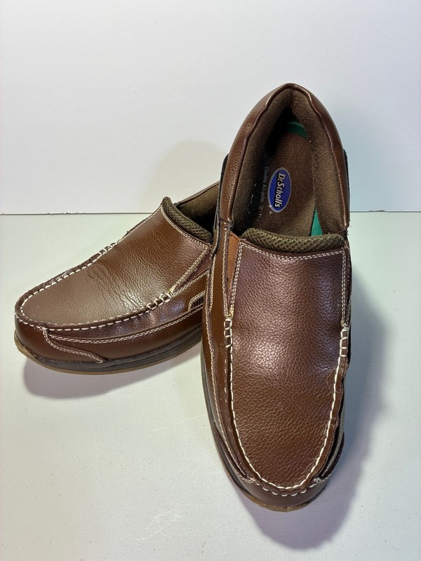 Dr. Scholl’s Brown Leather Loafers Men’s 10D Slip On Comfort Dress Casual Shoes