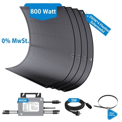 800W Flexibel Solarpanel Mit 800W Wechselrichter für Balkonkraftwerk Heim Garten
