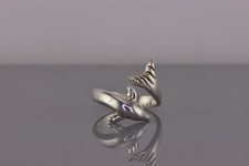 Sterling Silver Dimensional Dolphin Wrap Around Solid Band Ring 925 Sz: 8