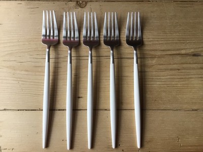 cutipol gabel goa gebürstetes metall und weißes resin