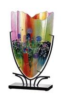 Spettacolare vaso e supporto in vetro artistico omaggio Murano Picasso 50 cm