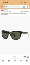 Rayban RB4216 56mm Women's Sunglasses Polished Havana/Dark Green