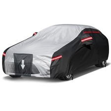 Car Cover - Car Cover Waterproof All Weather Sedan L 177"-183" Black  Red