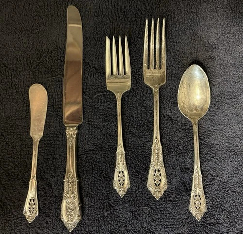 Rose Point by Wallace Sterling Silver Flatware Set 12 Service 72 Pcs Dinner Size