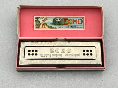 Vintage Harmonica M. Hohner The Echo Harp Germany with Original Box - Photo 1/4