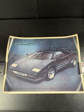 Vintage 1980s Lamborghini Countach 5000S Black Poster 23x17” Print