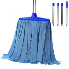 Microfiber Cloth Mop 52in Stainless Steel Handle Floor Cleaning Indoor Outdoor