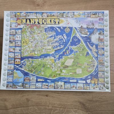 Vintage 1995 White Mountain Nantucket Karte 1000 Stück Puzzle USA