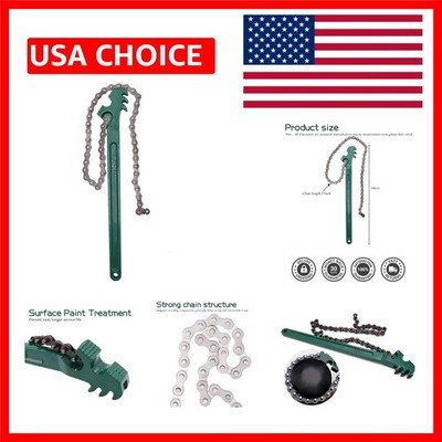 Efficient 16-Inch Ratcheting Chain Wrench for Oil Filter Removal - Easy Grip