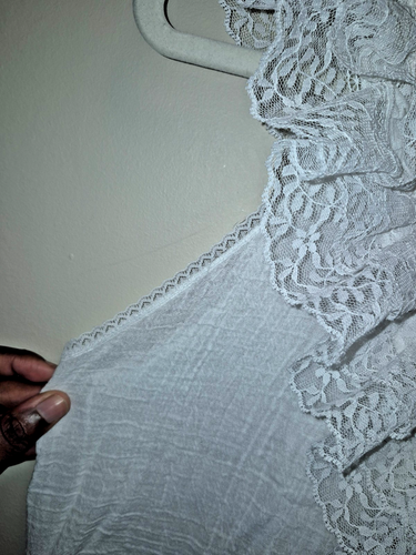 VTG Gilligan O'Malley Cotton White Lace Nightgown M Cottage Core Granny - Picture 9 of 11
