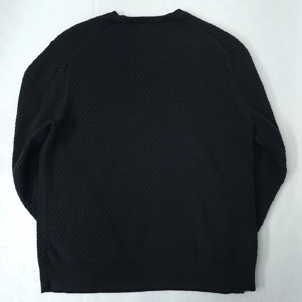 Suéter Jersey Tasso Elba Para Hombres M De Colección Años 90 Negro Cuello en V Tejido Algodón Foto 2 de 4