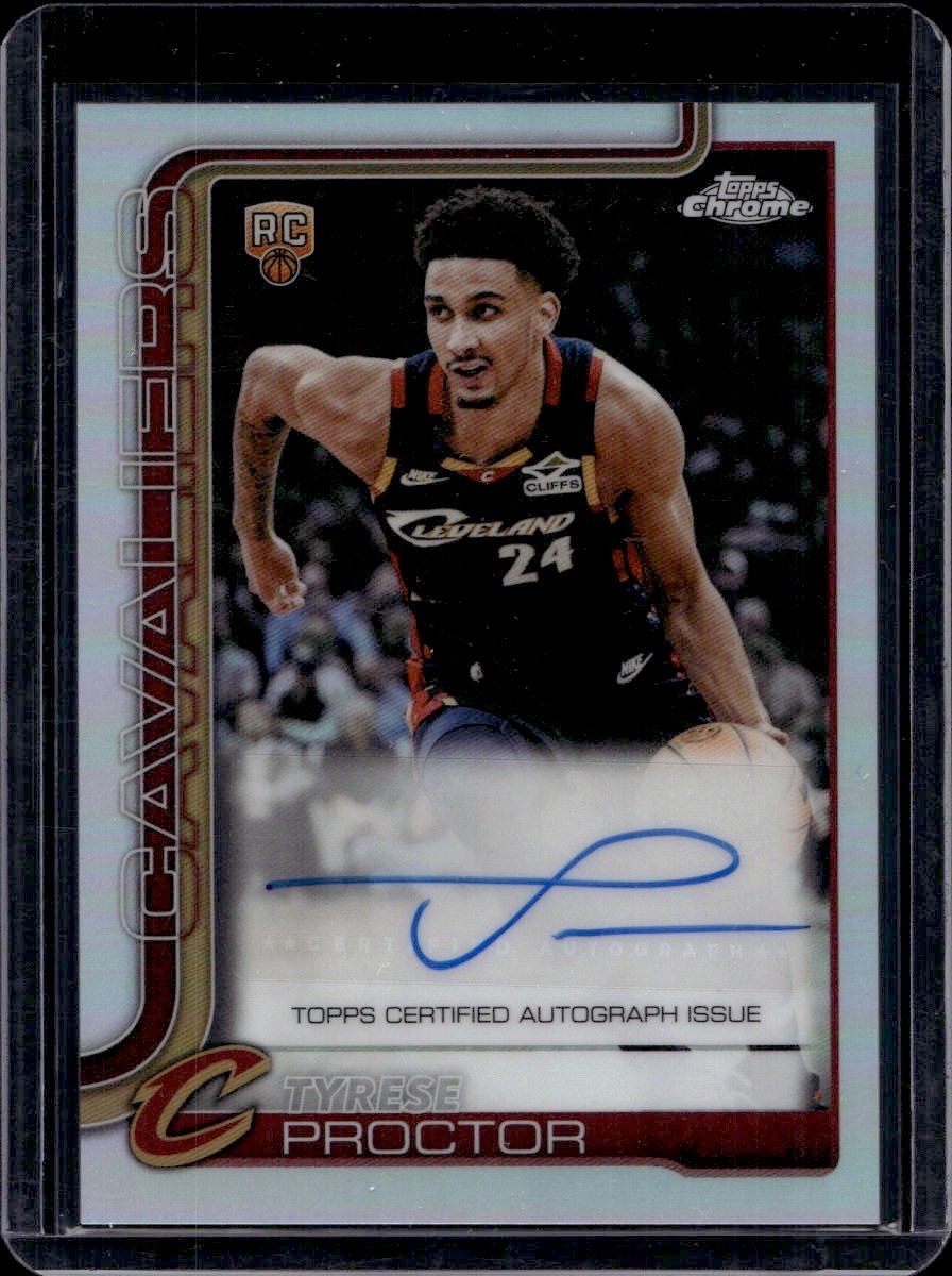 Tyrese Proctor 2026 Topps Chrome Update Basketball Refractor Auto Rookie RC