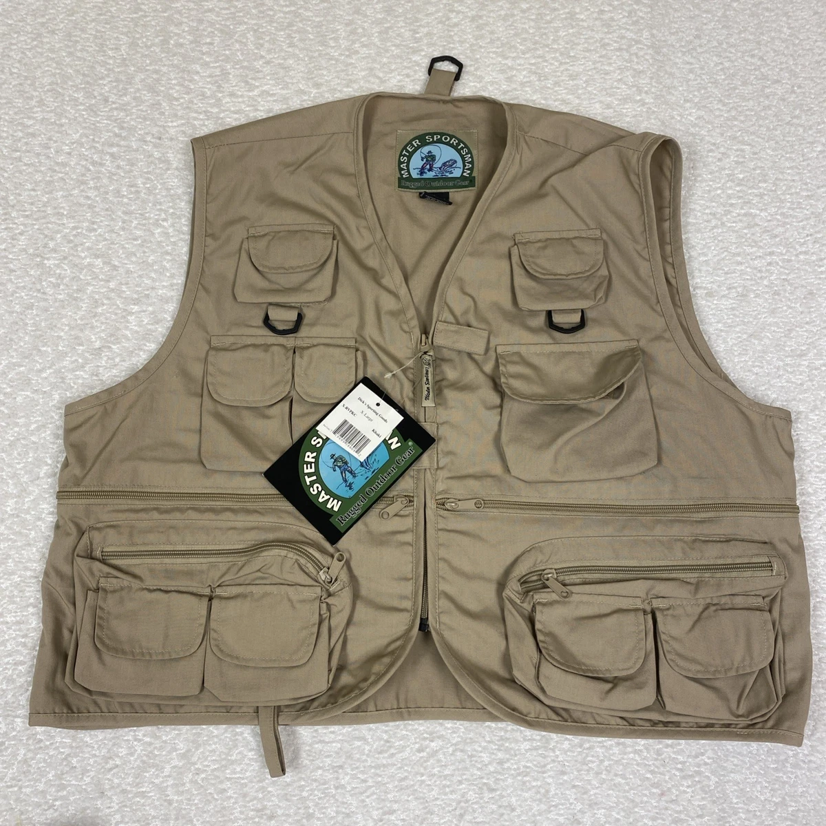 Gilet De Pêche Vintage Master Sportsman – Taille 2XL – Homme – Tan – Occasion