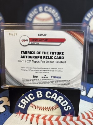 2024 Topps Pro Debut FOTF-JW Jacob Wilson Fabrics of the Future 