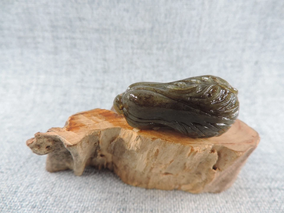 Colgante de repollo de la suerte tallado a mano de jade hetiano natural antiguo chino raro 百财齐来 Foto 2 de 4