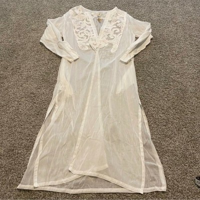 Lila Eugenie dress beach cover up silk cotton white M bridal resort wedding
