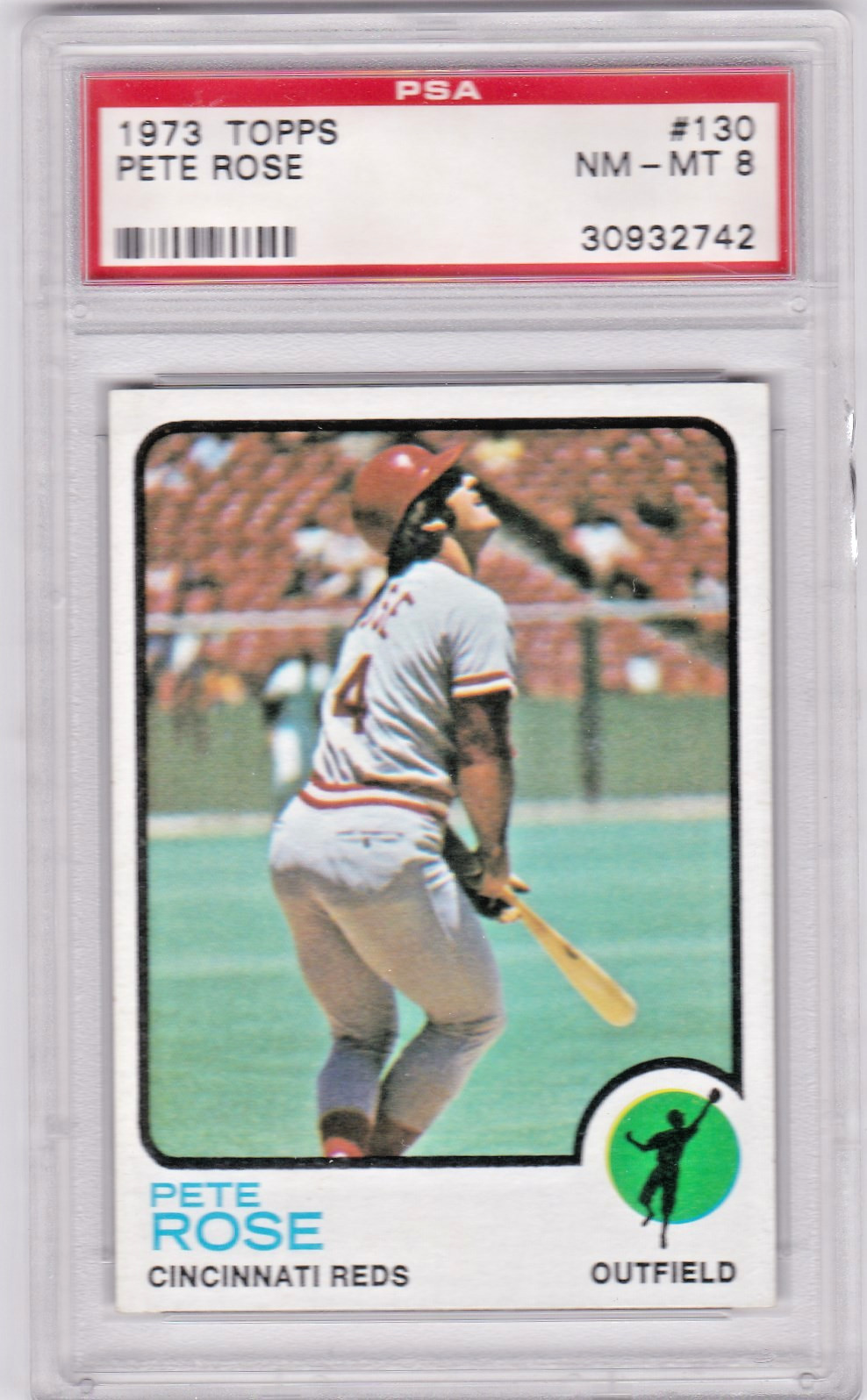 1973 TOPPS 130 Pete Rose PSA NM-MT 8 Encapsulated Card 30932742