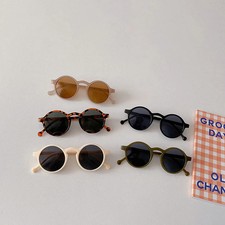 Small Round Frame Sunglasses UV400 Lenses Kids Retro Outdoor Wear Glasses