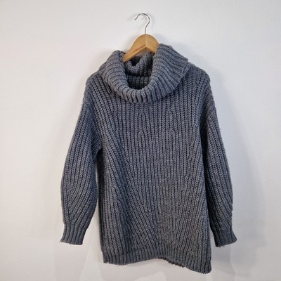 Mint Velvet Grey Chunky Knit Roll Neck Jumper Size S 10 12 Warm