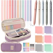 Aesthetic Supplies with Pencil Pouch - 27Pcs Cute College Essentials Set, Big...