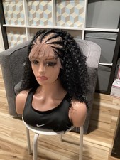 Braided Cornrow Human Hair Wig. It  s Made On A Full Lace Wig. Women  s Wig.18  
