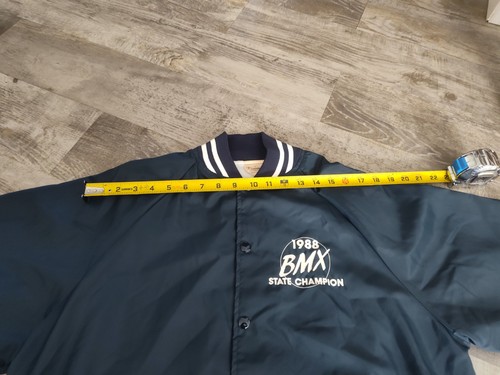 Vtg Satin Bomber Jacket Mens 1988 Michigan BMX State Champion Snap NWOT Sz L - Picture 14 of 21