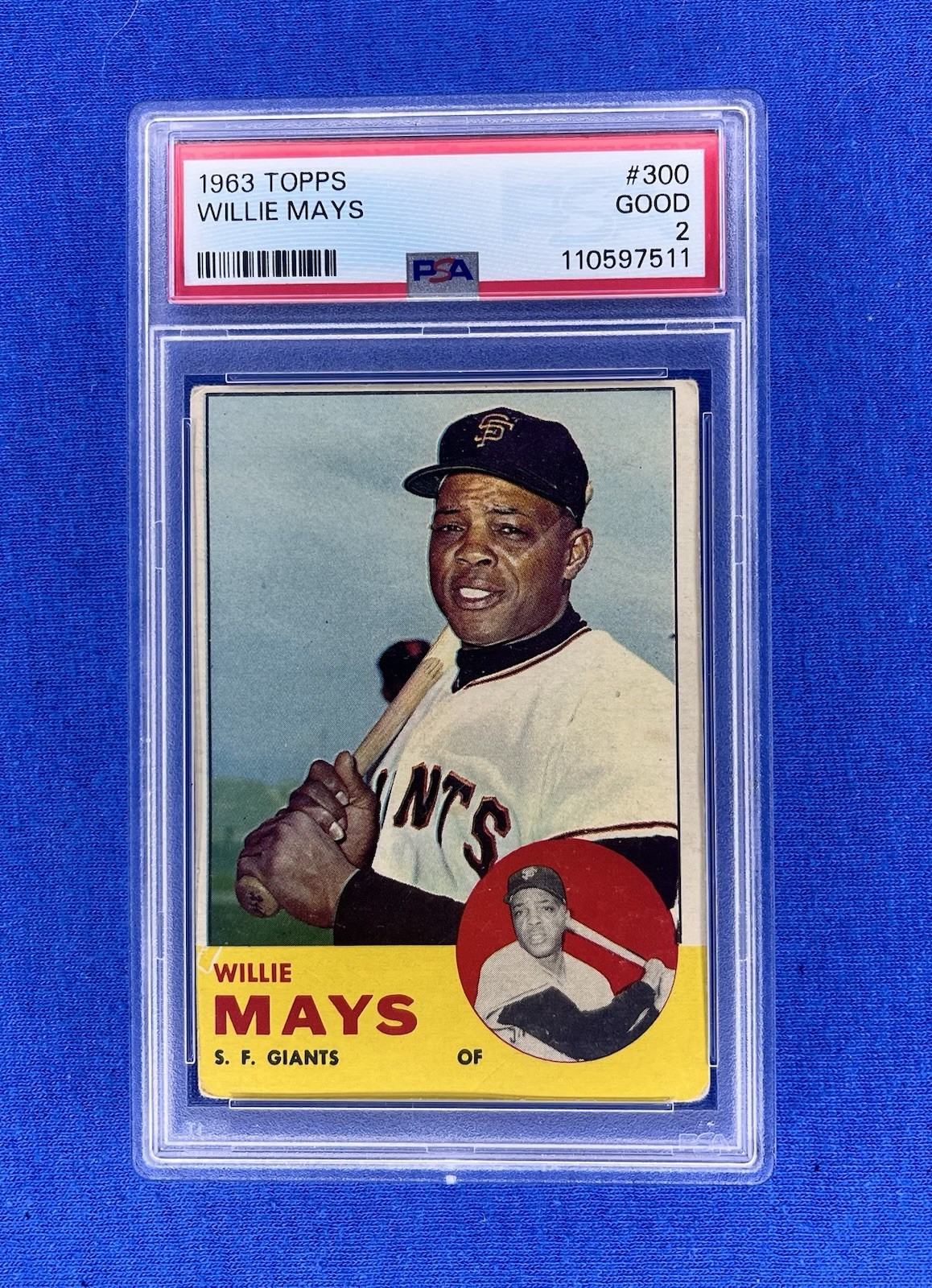 1963 Topps Baseball #300 Willie Mays PSA 2