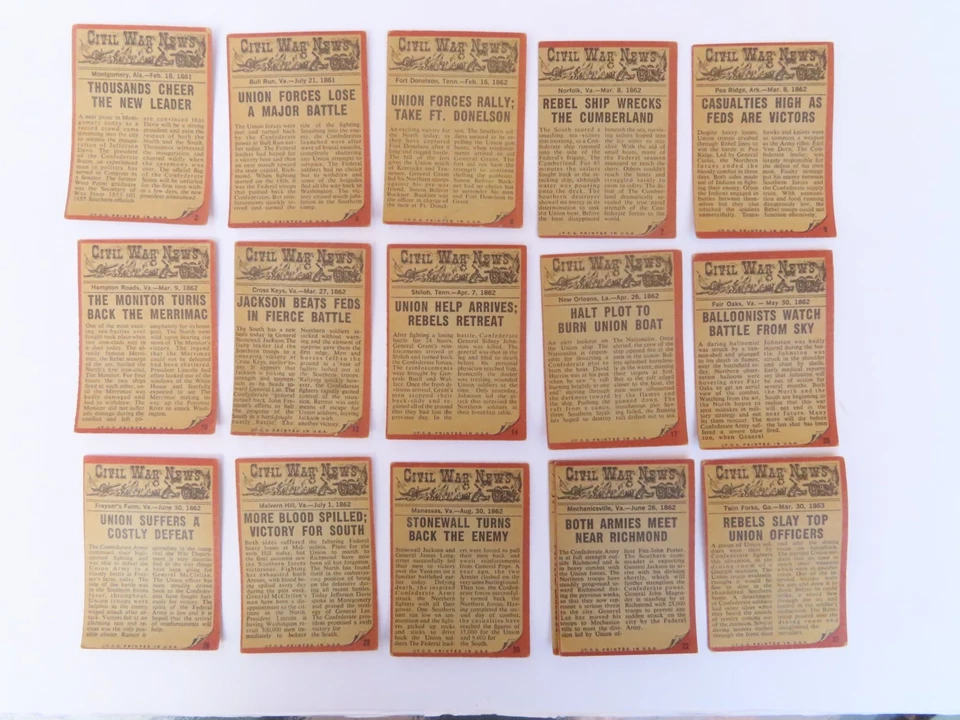 1962 Topps Civil War News Trading Cards Partial Starter Set with Checklist - Image 2 of 4