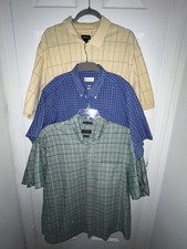 Lot of 3 XL Plaid Van Heusen Men's Short Sleeve Button Collared Shirts