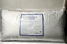 Charter Club Premium White Down Firm Density King Size Pillow-New with Tags