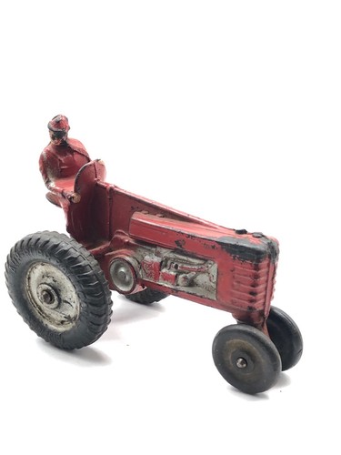 1950’s Auburn Rubber Hard Rubber RED Tractor SCHMALES VORDERTEIL - Bild 2 von 13