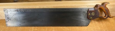 24  E.C. ATKINS & CO. No 1 SILVER STEEL Miter Box Hand Saw Old Woodworking Tools